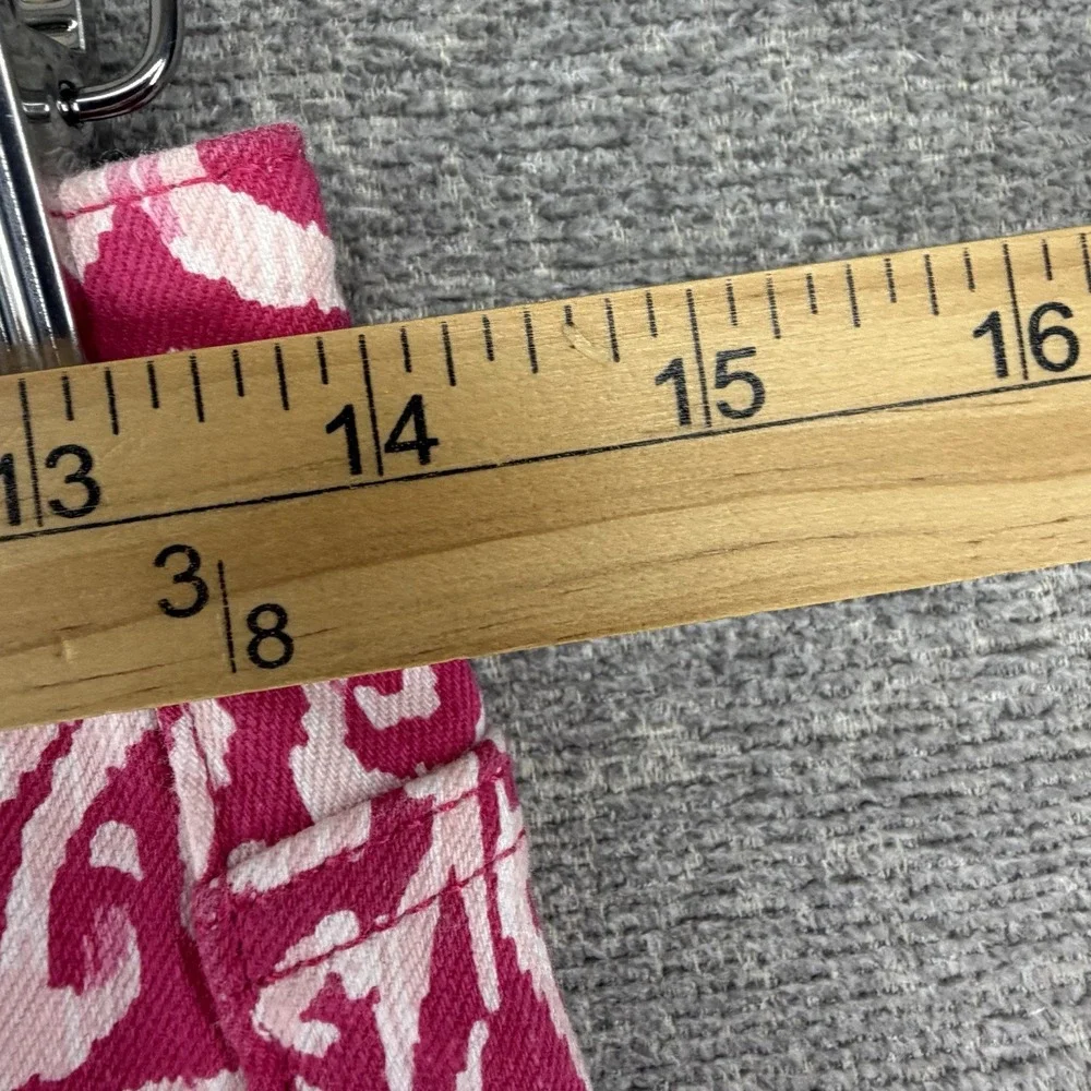 Vineyard Vines Salt Island Skinny Jeans Women Size 0 Pink Tile Print Denim